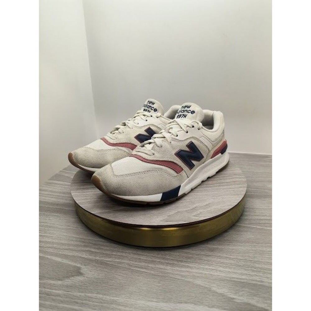 New Balance 997H Sea Salt Navy Pink Suede Running Shoes Sneakers Womens Size 7.5